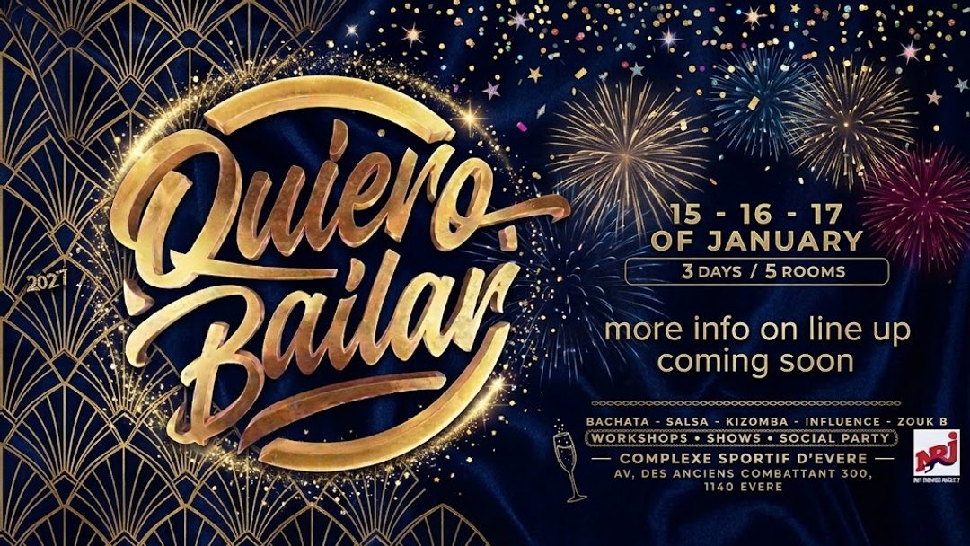 Quiero Bailar Mega Gala poster: 15, 16 and 17 January, 3 days, 5 rooms, Complexe sportif d'Evere