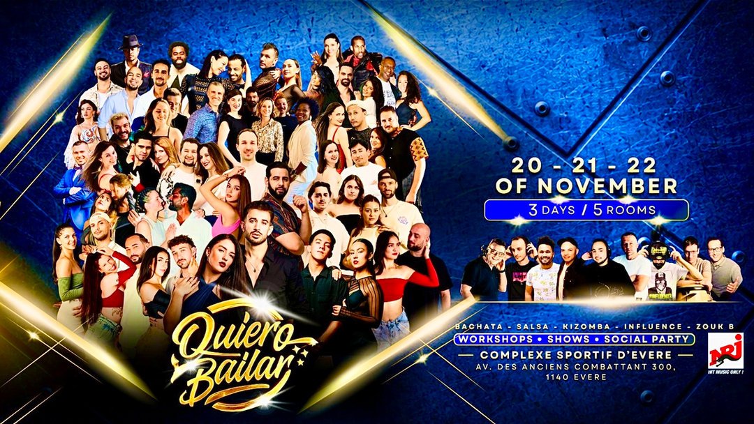 Quiero Bailar Mega Gala poster: 20, 21 and 22 November, 3 days, 5 rooms, Complexe sportif d'Evere